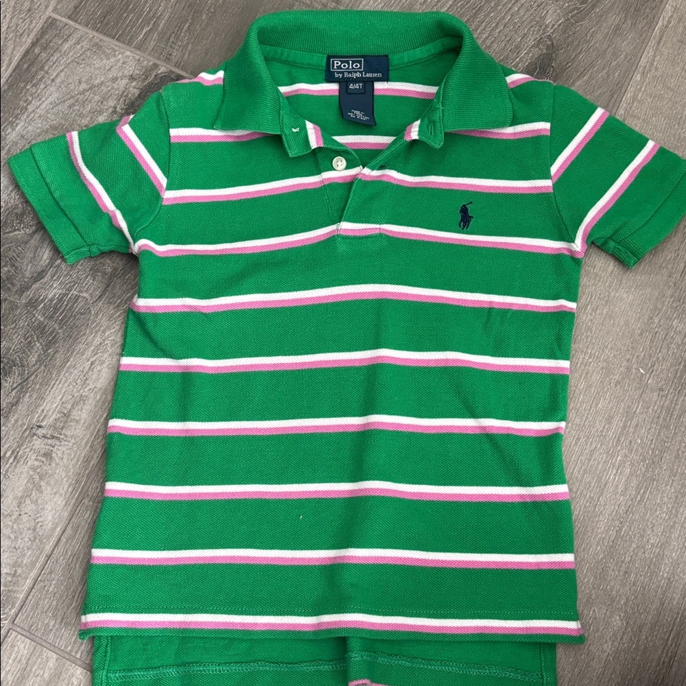2 BOYS Ralph Lauren Green and Purple Polo Shirts- size 4T - Picture 5 of 6